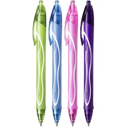 Bic Gel-Ocity Quick Dry Pack de 12 Boligrafos de Gel Retractil  - Punta Media de 0.7 mm - Tinta de Gel - Anti-Manchas - Secado U