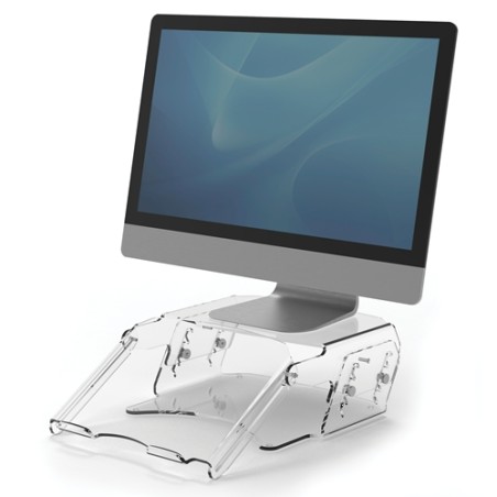 Fellowes Clarity Soporte de Monitor Regulable con Atril para Documentos - Espacio Inferior para Complementos - Hasta 15kg - Colo