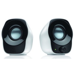 Logitech Z120 Altavoces USB 2.0 1.2W - Tamaño Compacto - Entrada Jack 3.5mm - Color Blanco/Negro
