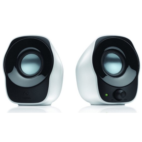 Logitech Z120 Altavoces USB 2.0 1.2W - Tamaño Compacto - Entrada Jack 3.5mm - Color Blanco/Negro