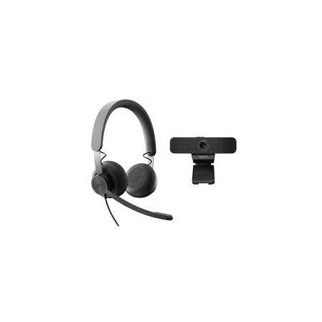 Logitech Pack Personal de Colaboracion con Video Webcam C925e FullHD 1080p + Auriculares MSFT Teams Zone Wired - Color Negro