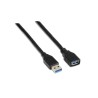 Aisens Cable Extension USB 3.0 - Tipo A Macho a A Hembra - 1.0m - Color Negro