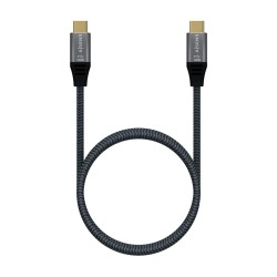 Aisens Cable USB 3.2 Gen2x2 Aluminio 20Gbps 8K@30Hz 5A 100W E-Mark, Tipo USB-C/M-USB-C/M - 1.0m - Color Gris