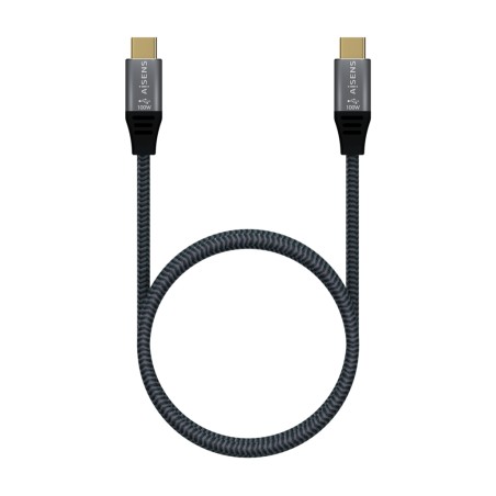 Aisens Cable USB 3.2 Gen2x2 Aluminio 20Gbps 8K@30Hz 5A 100W E-Mark, Tipo USB-C/M-USB-C/M - 1.0m - Color Gris