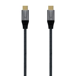 Aisens Cable USB 3.2 Gen2x2 Aluminio 20Gbps 8K@30Hz 5A 100W E-Mark, Tipo USB-C/M-USB-C/M - 1.5m - Color Gris