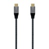 Aisens Cable USB 3.2 Gen2x2 Aluminio 20Gbps 8K@30Hz 5A 100W E-Mark, Tipo USB-C/M-USB-C/M - 1.5m - Color Gris