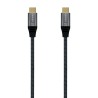 Aisens Cable USB 3.2 Gen2x2 Aluminio 20Gbps 8K@30Hz 5A 100W E-Mark, Tipo USB-C/M-USB-C/M - 1.5m - Color Gris