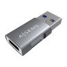 Aisens Mini Adaptador USB 3.2 GEN2 10G 3A - Tipo USB-C/H-A/M - Color Gris
