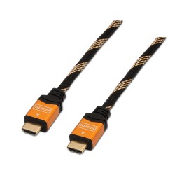 Aisens Cable HDMI Alta Velocidad / HEC - A Macho-A Macho - Blindado en Oro - 3.0m - Compatibilidad 3D y Ethernet - Color Oro