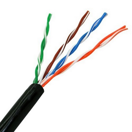 Aisens Cable de Red Exterior Impermeable RJ45 Cat.5e UTP Rigido AWG24 - Bobina de 305m - Resistente a Rayos Ultravioleta para la