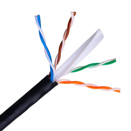 Aisens Cable de Red Exterior Impermeable RJ45 Cat.6 UTP Rigido AWG24 - Bobina de 100m 100% Cobre para la Instalacion - Resistent