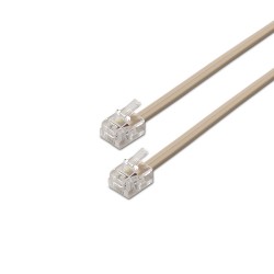 Aisens Cable de Telefono 6P4C - M-M - 2.0m - Color Beige