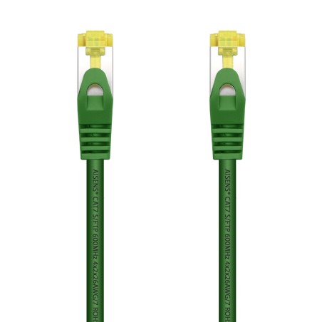 Aisens Cable de Red Latiguillo RJ45 LSZH Cat.7 600 MHz S/FTP PIMF AWG26 - 0.5M - Color Verde