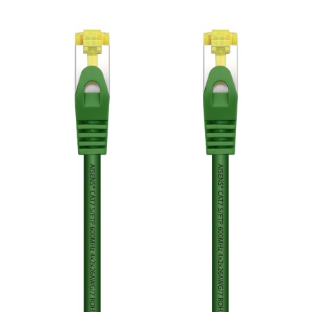 Aisens Cable de Red Latiguillo RJ45 LSZH Cat.7 600 MHz S/FTP PIMF AWG26 - 1.0M - Color Verde