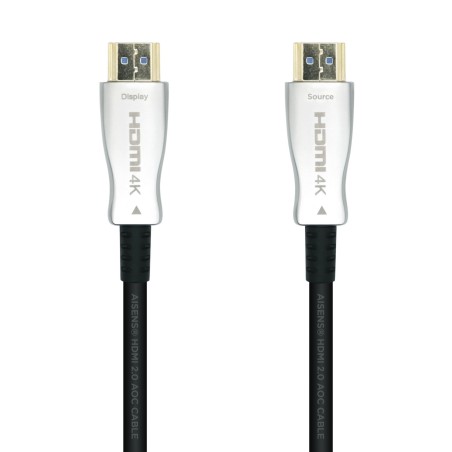 Aisens Cable HDMI V2.0 AOC (Active Optical Cable) Premium Alta Velocidad/ HEC 4K@60HZ 18GBPS - A/M-A/M - 20m - Color Negro