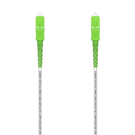 Aisens Cable Fibra Optica Latiguillo G657A2 3.0 9/125 SMF Simplex CPR Dca LSZH - SC/APC-SC/APC - 10M - Color Blanco