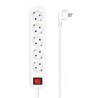Aisens Base Multiple 5 Tomas con Interruptor con Cable 3×1.5mm2 - 1.4m - Color Blanco