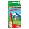 Alpino Pack de 12 Lapices de Colores Hexagonales - Mina de 3mm Resistente a la Rotura - Bandeja Extraible - Colores Vivos y Bril