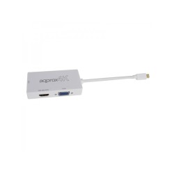 Approx Adaptador Displayport a HDMI/VGA/DVI - 3 en 1 - Resolucion 4K