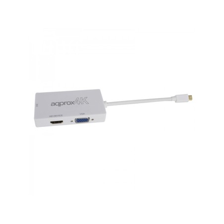Approx Adaptador Displayport a HDMI/VGA/DVI - 3 en 1 - Resolucion 4K