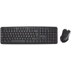 Approx Pack USB Teclado 105 Teclas + Raton 1000dpi 3 Botones - Cable de 1m - Uso Ambidiestro - Color Negro