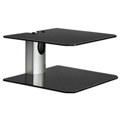 Approx Soporte Doble de Pared para Proyector, Reproductor etc... - Cristal Templado Negro - Gestion de Cables - Peso Max 20kg en