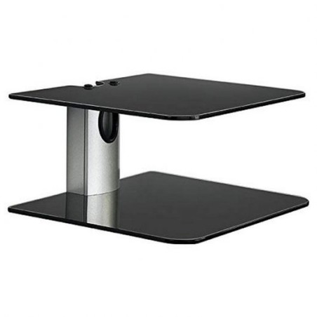 Approx Soporte Doble de Pared para Proyector, Reproductor etc... - Cristal Templado Negro - Gestion de Cables - Peso Max 20kg en