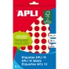 Apli Etiquetas 10 Rojas Ø 13mm 8 Hojas
