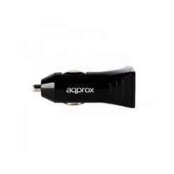 Approx Cargador de Coche USB 5V 3.1A - 2 Puertos USB - Negro