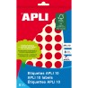 Apli Etiquetas 10 Rojas Ø 16mm 8 Hojas