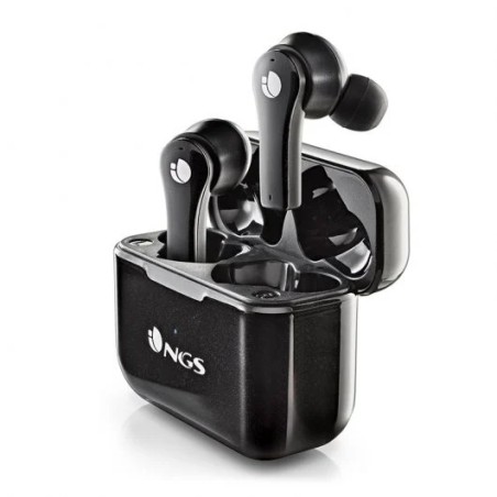 NGS Artica Bloom Black Auriculares Intrauditivos Bluetooth 5.1 TWS - Manos Libres - Asistente de Voz - Autonomia hasta 7h - Base