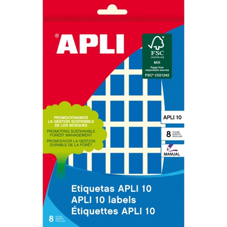 Apli Etiquetas 10 Azules 12 x 18mm 8 Hojas