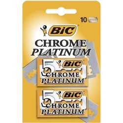 Bic Chrome Platinum Pack de 2 Cajas de 5 Hojas de Afeitar Doble Filo