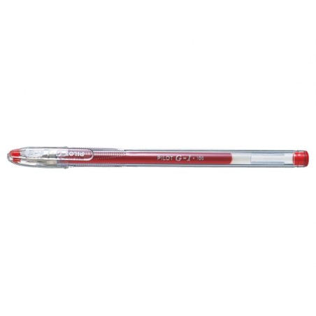 Pilot Boligrafo de Gel G1 - Recargable - Punta de Bola 0.5mm - Trazo 0.3mm - Cuerpo Transparente - Color Rojo