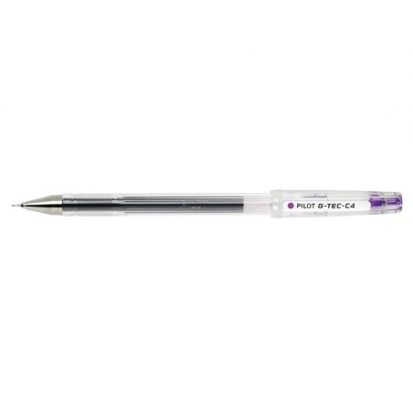 Pilot Boligrafo de Gel G-Tec C4 - Extra Fino - Recargable - Punta de Bola 0.4mm - Trazo 0.2mm - Color Violeta
