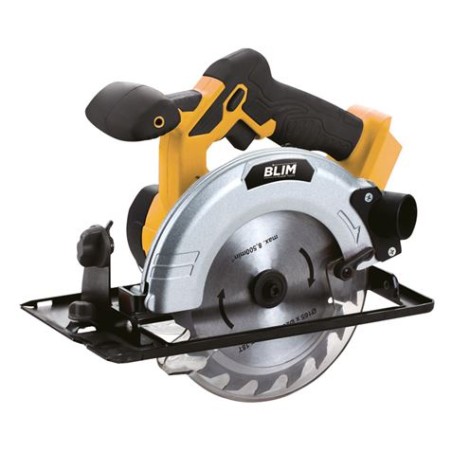 Blim Sierra Circular a Bateria 20V 4Ah 165mm - Velocidad 4000rpm - Base de Aluminio y Guia de 1 Pieza - Agarre Ergonomico - Luz 